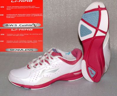 Lining C720 AWS Cushimo Lite Damen Schuhe Seamless Leder Sneaker Pink Weiß 39
