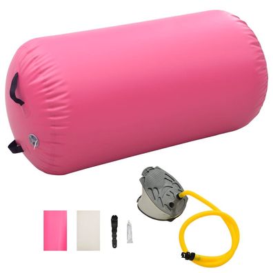 vidaXL Aufblasbare Gymnastik-Rolle mit Pumpe 120x75 cm PVC Rosa