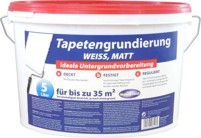 5l Tapetengrundierung matt Weiß Tapeten Grund Tapetengrund Grundierung Tapete