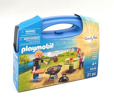 Playmobil 5649 Family Fun Koffer Grill Tragetasche Spielzeug Barbecue Carry Case