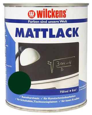 Wilckens Mattlack 750ml Schultafel Tischtennisplatten innen außen Grün RAL6005