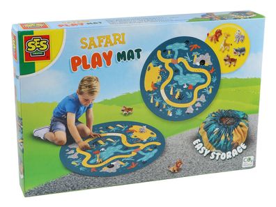 SES Safari Kinder Spielmatte 2-in-1 mit Tierfiguren Kinderspielmatte Aufräumsack