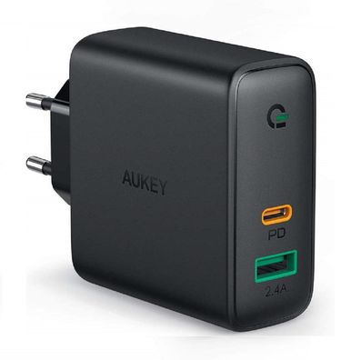 Aukey PA-D1, 30W PD Ladegerät 2xUSB mit dynamischer Erkennung für USB-C und USB