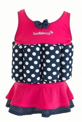 Konfidence Badeanzug Float Suit mit integriertem Auftrieb Pink Polka Skirt Schwimm...