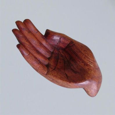 Glaskugelhalter HAND Holz 21 x 10 x 6 cm Kristallkugelhalter Handgearbeitet