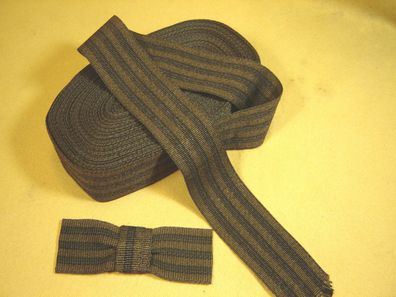 Ripsband Herrenhut Hutband hochwertig gestreift schwarz oliv 5 cm breit Meter RB84