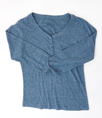 Roxy Damen Shirt Pulli Gr.36 blau meliert V-Ausschnitt -P674