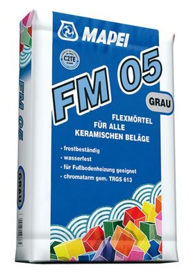 Mapei FM05 Grau 25 kg Flexkleber für Feinsteinzeug keramischen Fliesen & Platten