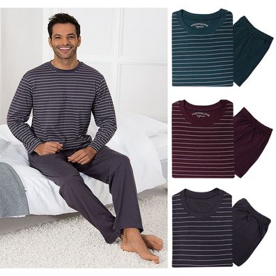 Herren Nachtwäsche Schlafanzug Pyjama lang Pedro bequem Winter Größe M L XL XXL