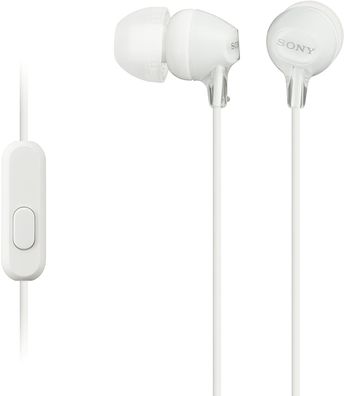 Sony MDR-EX15AP In-Ear-Kopfhörer mit Headsetfunktion, integriertes Mikrofon Weiß