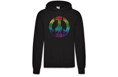 Rainbow Peace Symbol Hoodie Kapuzenpullover Regenbogen Gay 60s Hippie Frieden Schwul