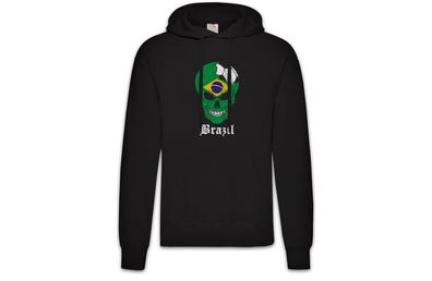 Brazil Football Skull I Hoodie Kapuzenpullover brasilianische Fußball Brasilien