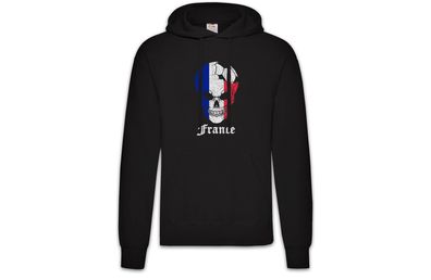 France Football Skull I Hoodie Kapuzenpullover französische Fahne Fußball Frankreich