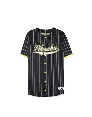 Difuzed - Baseball Jersey - The Pokémon Pikachu (schwarz) T-Shirt Shirt Trikot