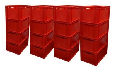 16 St Lagerkiste Transportbehälter Stapelkiste Vorrat Box E3 Rot NEU Gastlando