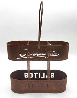 Salitos Behälter Rostiges Design Flaschenträger, Flaschentablett "Bottle Carrie