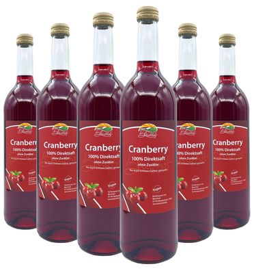 Bleichhof Cranberry-Saft – 100% Direktsaft (6x 0,72l)