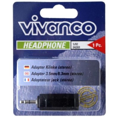 Vivanco AudioAdapter 6,3mm Buchse Kupplung auf 3,5mm Klinke KlinkenStecker