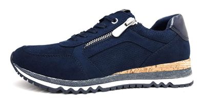 Marco Tozzi Damenschuhe Schnürschuhe Sportive Sneaker Blau Freizeit