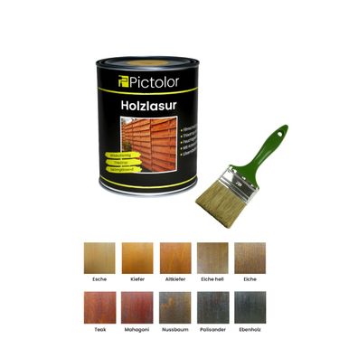 Pictolor® Holzanstrich-Set 0,75 Liter Farbton: Teak mit Pinsel