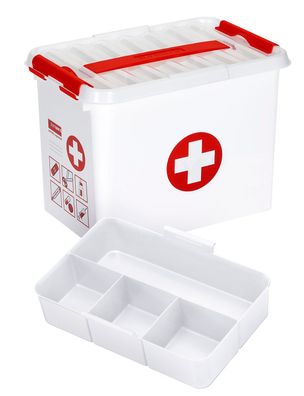 Sunware Aufbewahrungsbox Q-Line Erste Hilfe Kunststoff H 22 x B 20 x L 30 cm