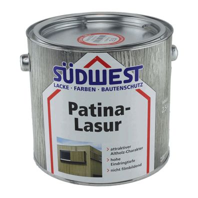 Südwest Patina-Lasur Effekt-Holzlasur Inhalt:2,5 Liter Farbton: Silber
