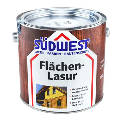 Südwest Flächen-Lasur Holzlasur Inhalt:2,5 Liter Farbton:9561 weiß