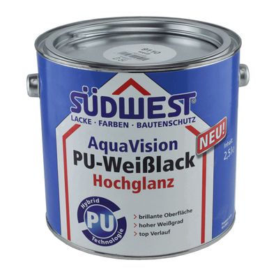 Südwest AquaVision PU-Weißlack Hochglanz Inhalt:2,5 Liter