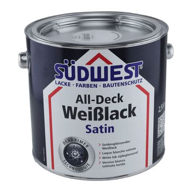 Südwest All-Deck Weißlack Satin seidenglänzend Inhalt:2,5 Liter