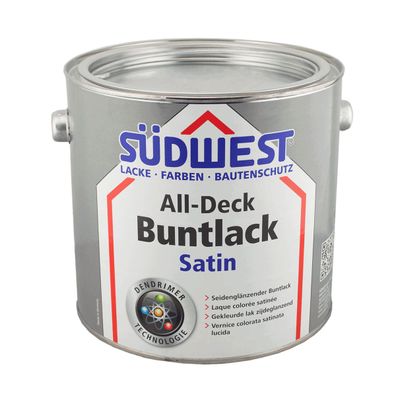 Südwest All-Deck Buntlack Satin Inhalt:2,5 Liter Farbe: RAL 3000 - Feuerrot