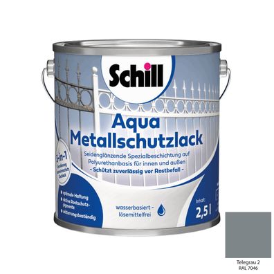 Schill Aqua Metallschutz 3 in 1 Inhalt:2,5 Liter Farbton: RAL 7046 - Telegrau 2