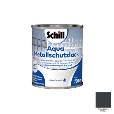 Schill Aqua Metallschutz 3 in 1 Inhalt:0,75 Liter Farbton: RAL 7016 - Anthrazitgrau