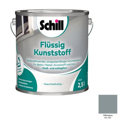 Schill Flüssig Kunststoff Inhalt:2,5 Liter Farbton: RAL 7001 Silbergrau