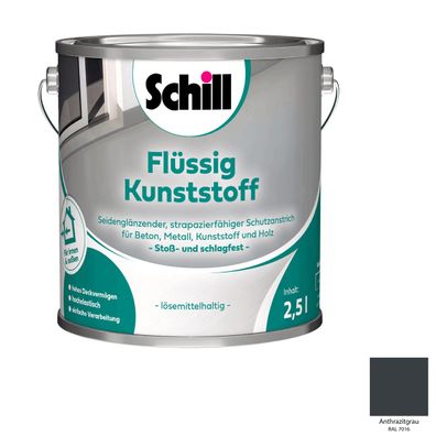 Schill Flüssig Kunststoff Inhalt:2,5 Liter Farbton: RAL 7016 Anthrazitgrau