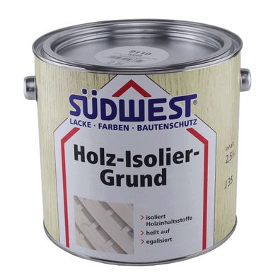 Südwest Holz-Isolier-Grund Holzschutzgrundierung Inhalt:2,5 Liter Farbton: Weiß
