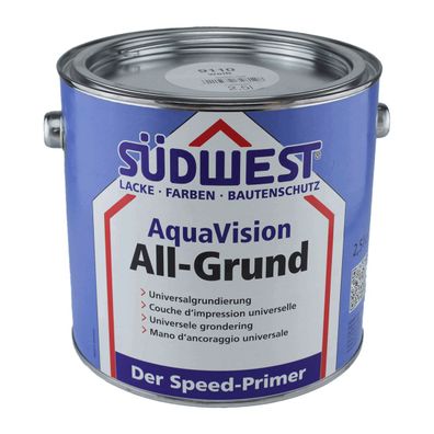 Südwest AquaVision All-Grund Grundierung Inhalt:2,5 Liter Farbton: Silbergrau