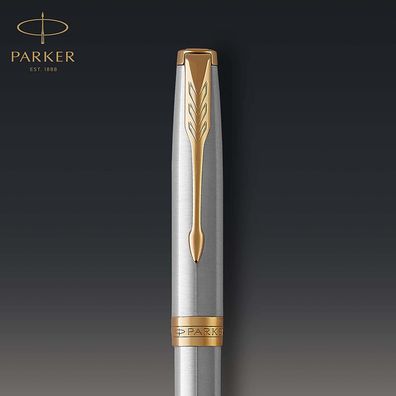 Parker 1931507 Sonnet Kugelschreiber | Edelstahl mit Goldzierteilen | Mittlere ...