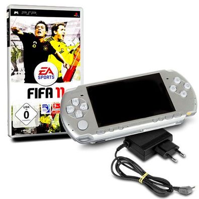 Original Sony PlayStation Portable - PSP 3004 Silm & Lite Konsole in SILBER / ...