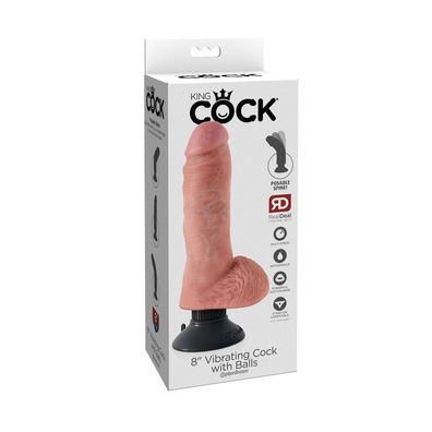 KING COCK 8" Vibrating Cock with Balls Hercules Sexspielzeug Penis Anal Sex Massage