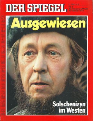 Der Spiegel Nr. 8 / 1974 Ausgewiesen - Solschenizyn im Westen