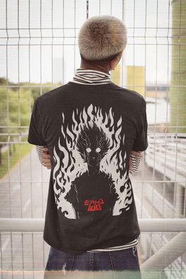 Herren T-Shirt Bio Baumwolle Anime Mob Psycho 100 Streetwear Manga Shirt