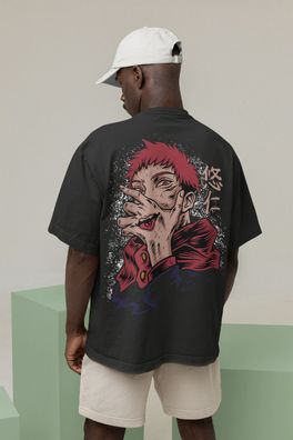 Herren T-Shirt Bio Baumwolle Anime Yuji Itadori Hand Streetwear Manga fashion