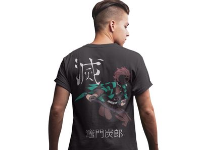 Herren T-Shirt Bio Baumwolle Anime Demon Slayer Tanjir? Kamado Streetwear Manga