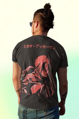 Herren T-Shirt Bio Baumwolle Anime Attack on Titan Eren Jäger Streetwear Manga