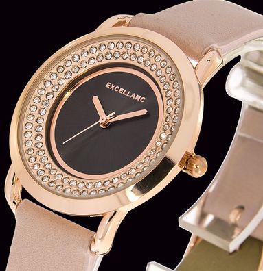 Damenuhr Excellanc Uhr Farbe rosegold apricot 34mm