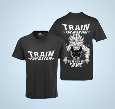 Herren T-Shirt Bio Baumwolle Train Insaiyan or remain the Same Gym Sport Fitness