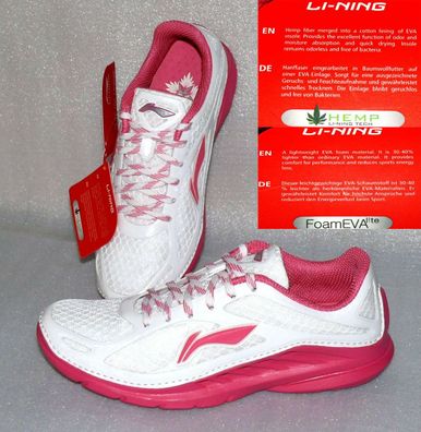 Lining C324 Hanf Tech Foam EVA Lite Damen Schuhe Super Sneaker Pink Weiß 35 2/3