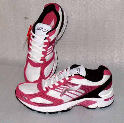 Lining C362 Rau Leder Mesh Damen Schuhe Freizeit Sport Sneaker Pink Weiß 37 UK4