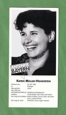 Katrin Müller-Hohenstein ( Antenne Bayern ) - persönlich signierte Autogrammkarte