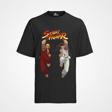 Bio T-Shirt Herren Retro Street Fighter Ryu Ken Capcom Shirt Arcade Game Comic